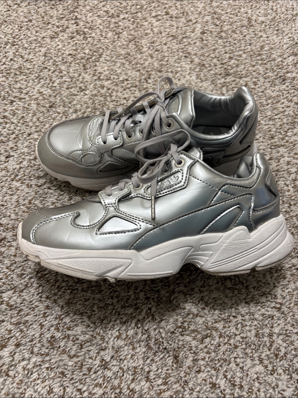 Adidas Silver Metallic gym shoes 9